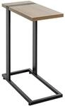 HAKU Beistelltisch C-Form Eiche schwarz Metall Spanplatte praktischer Couchtisch