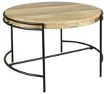 byLIVING Couchtisch Hanna, Platte Mangoholz massiv, Metallgestell schwarz