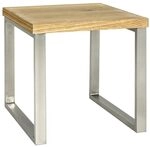 HAKU Beistelltisch MDF Echtholzfurnier Eiche Metall Gestell edelstahloptik
