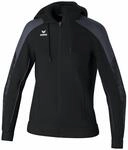 Erima Damen EVO Star Trainingsjacke mit Kapuze (1032455), schwarz/Slate Grey, 44