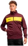 Lonsdale Herren Trainingsjacke schmale Passform ALNWICK L, Oxblood/Yellow