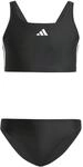 adidas M&auml;dchen 3-Stripes V-Back Bikini Swimwear, Black/White, 9-10 Years