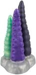 Beasty Cocks Triple Tentacle Dildo Silber/Gr&uuml;n/Lila/Dunkelblau 4,6 cm