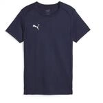 PUMA Unisex Teamfinale Casuals Tee Jr T-Shirt, Puma Navy-puma Silver, 116 EU
