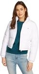 Tommy Jeans Damen Pufferjacke Cropped Essential Puffer Kurz, Wei&szlig; (White), L