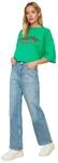 TRENDYOL Damen Trendyol -Hohe Taille 90er Jahre Breite Beinjeans Jeans Palazzo, Blau,