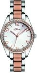 s.Oliver Damenuhr mit funklenden Steinen und Edelstahlband - 34 mm -