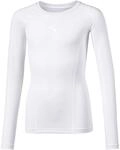 PUMA Unisex Kinder Liga Baselayer te Ls T shirt, Puma White, 128 EU