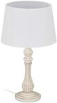 Relaxdays Tischlampe Landhausstil Nachttischlampe, wei&szlig;