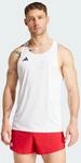 adidas Herren Adizero Essentials Aeroready Running Singlet Shirt, White, L