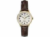 Timex Easy Reader Damen-Armbanduhr, 25 mm, Brown/Goldtone, T20071