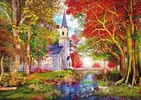 Schmidt Spiele 59788 Kapelle im Herbstzauber, 1000 Teile Puzzle