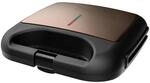 BLACK+DECKER BXSA753 - Sandwichmaker, 750W, f&uuml;r 2 quadratische Sandwiches,
