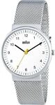 Braun Damen-Armbanduhr Unisex Ladies Classic Watch Analog Quarz BN0031WHSLMHL, Wei&szlig;