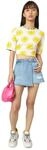 ONLY Damen Trendige Shorts Minirock-Style Knopfleiste Denim Skort Hosentaschen,