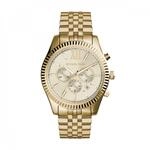 Michael Kors Lexington Chronograph Quarzuhr mit Gold Ton Edelstahlarmband f&uuml;r Herren
