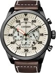 CITIZEN Herren Analog Quarz Uhr mit Leder Armband CA4215-04W