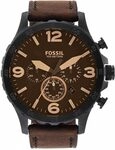 Fossil Nate Uhr f&uuml;r Herren, Quarzwerk Chronograph mit Edelstahl- oder Lederarmband,