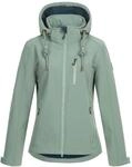 Ankerglut Damen Damen Softshelljacke mit Abnehmbarer Kapuze Gef&uuml;ttert