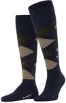 Burlington Herren Kniestr&uuml;mpfe Edinburgh M Kh Wolle lang gemustert 1 Paar, Blau