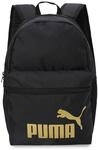 PUMA PUMA PHASE Backpack, Unisex Klassische Rucks&auml;cke, PUMA Black-Gold-No.1 Logo,