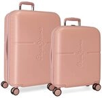 Pepe Jeans Highlight Koffer-Set, 48 x 70 x 28 cm, Rosa, 48x70x28 cms, Kofferset