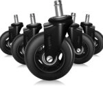 Offgridtec 5 Stk B&uuml;rostuhlrollen mit Bremse, Vollgummi-Rollen f&uuml;r B&uuml;rost&uuml;hle,