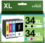 HALLOLUX 34 34XL Druckerpatronen kompatibel f&uuml;r Epson 34 XL 34XL Patronen Multipack