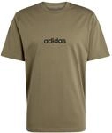 Adidas Herren Essentials LINEAR Single Jersey Tee, Olive strata/Black, XS