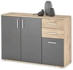 BC 1040 Sideboard Kommode mit Schubladen in Grau und Viking Oak Optik | 120 x...