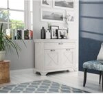 Forte Kashmir Kommode mit 2 T&uuml;ren und 1 Schublade, Holzwerkstoff, Pinie Wei&szlig;, B x H