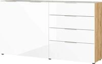 Germania Sideboard 3698-242 GW-Oakland, in Navarra-Eiche-Nb./Wei&szlig;, mit Glasauflage,