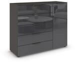 Rauch M&ouml;bel Flipp, Kommode, Farbe Glas Basalt/Graphit, Breite 120 cm | Sideboard,