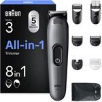 Braun Multigroom All-in-One Series 3, 8-in-1 Trimmer-Set 3, AIO3540, Grau