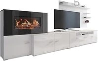 Skraut Home &ndash; Wohnzimmerm&ouml;bel mit elektrischem Kamin &ndash; 170 x 290 x 45 cm...