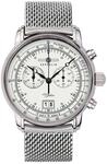 Zeppelin Herrenuhr Serie 100 Jahre Chronograph Datum Edelstahl Milanaiseband 7690M-1