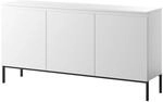 Selsey Kommode Schrank Aufbewahrungsschrank 150 cm 3 T&uuml;ren 6 F&auml;cher Wei&szlig; Schwarze