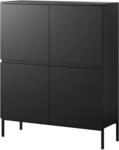 Selsey Kommode Schrank Aufbewahrungsschrank 100 cm 4 T&uuml;ren 8 F&auml;cher Schwarz