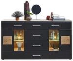 Stella Trading SONATE Sideboard in Eiche Altholz Optik, Schwarz - Moderne...