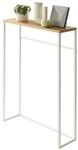 YAMAZAKI Tower Konsolentisch aus Stahl - mit Holzplatte, Console Table, 60 cm breit -