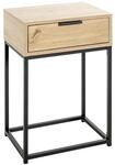HAKU Konsole Eiche, schwarz, Metall, Spanplatte - Ma&szlig;e: B 40 x H 60 x T 28 cm,