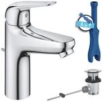 GROHE Swift, Waschtischarmatur, wassersparend (Wasserhahn f&uuml;r das Bad,...