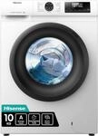 Hisense WF1Q1041BW Waschmaschine mit Dampffunktion, 10KG, 1400 U/Min, 15 Programme,