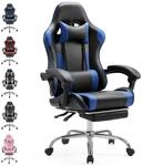 Sweetcrispy Gaming Stuhl,Ergonomischer B&uuml;rostuhl mit Fu&szlig;st&uuml;tze,Gamer PC...