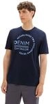 Tom Tailor Denim Herren Basic T-Shirt mit Logo-Print