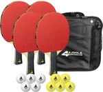 JOOLA Tischtennis-Set Quattro, 4 Tischtennisschl&auml;ger + 10 Tischtennisb&auml;lle +