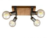 BRILONER - Deckenlampe Vintage schwenkbar, Holzbasis, E27 Fassung, max. 25 Watt,