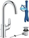 GROHE Swift, Waschtischarmatur hoch, wassersparend (Wasserhahn f&uuml;r das Bad,