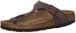 BIRKENSTOCK Unisex-Erwachsene Gizeh Birko-Flor Sandalen, 36 EU Schmal, Braun Mocca