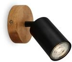BRILONER - Wandleuchte Innen schwenkbar, Vintage, Holzbasis, Wandlampe innen,